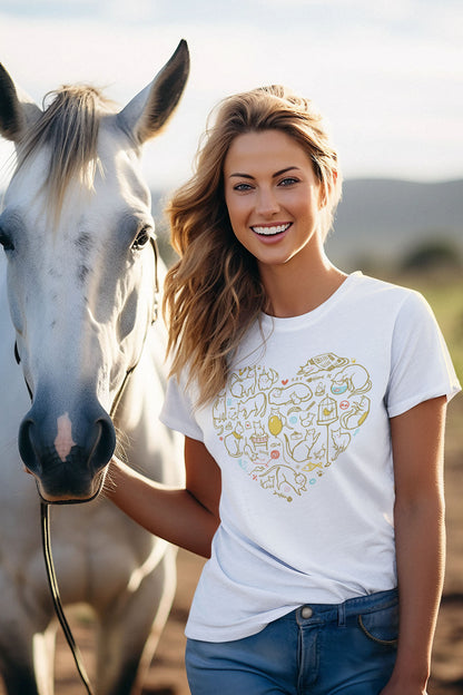 Colorful Cat Heart  Tee — The Purrfect Shirt for Cat Lovers!