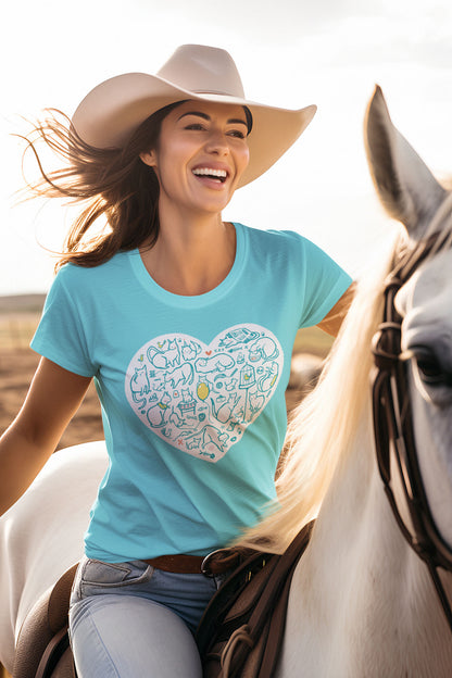 Colorful Cat Heart  Tee — The Purrfect Shirt for Cat Lovers!