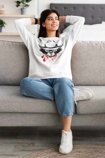 Cowboy Cat Women's Heavy Blend Crewneck Sweatshirt