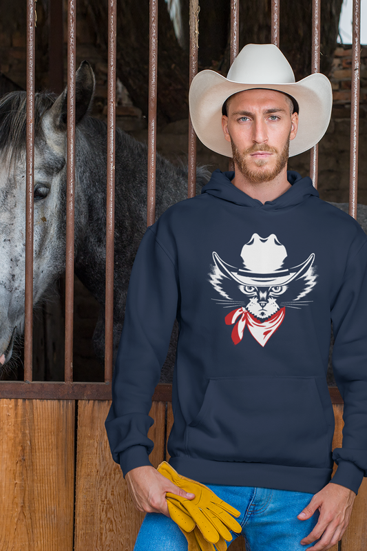 Cowboy Cat Men's Hooded Sweatshirt