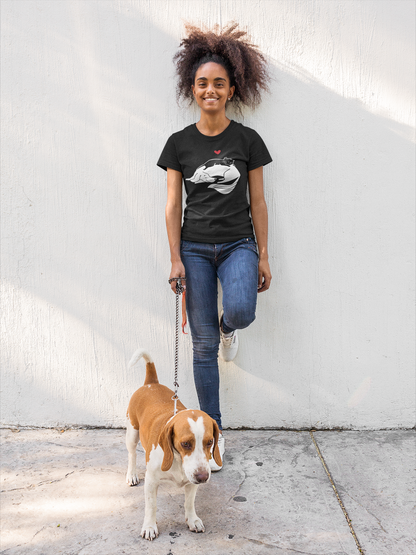 Dog and Cat Cuddling Women's Graphic Tee