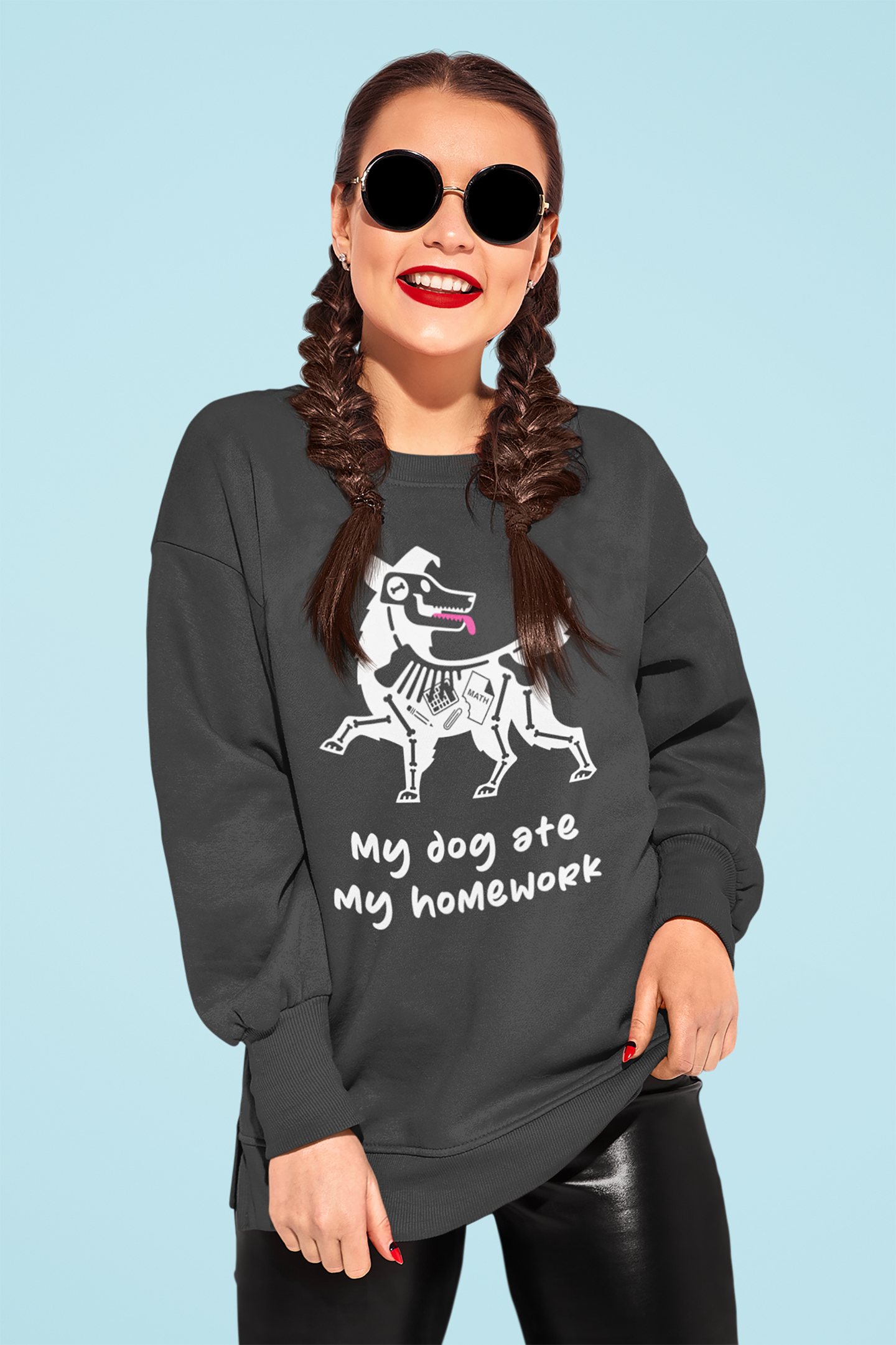 Dog Ate My Homework Women's Heavy Blend Crewneck Sweatshirt