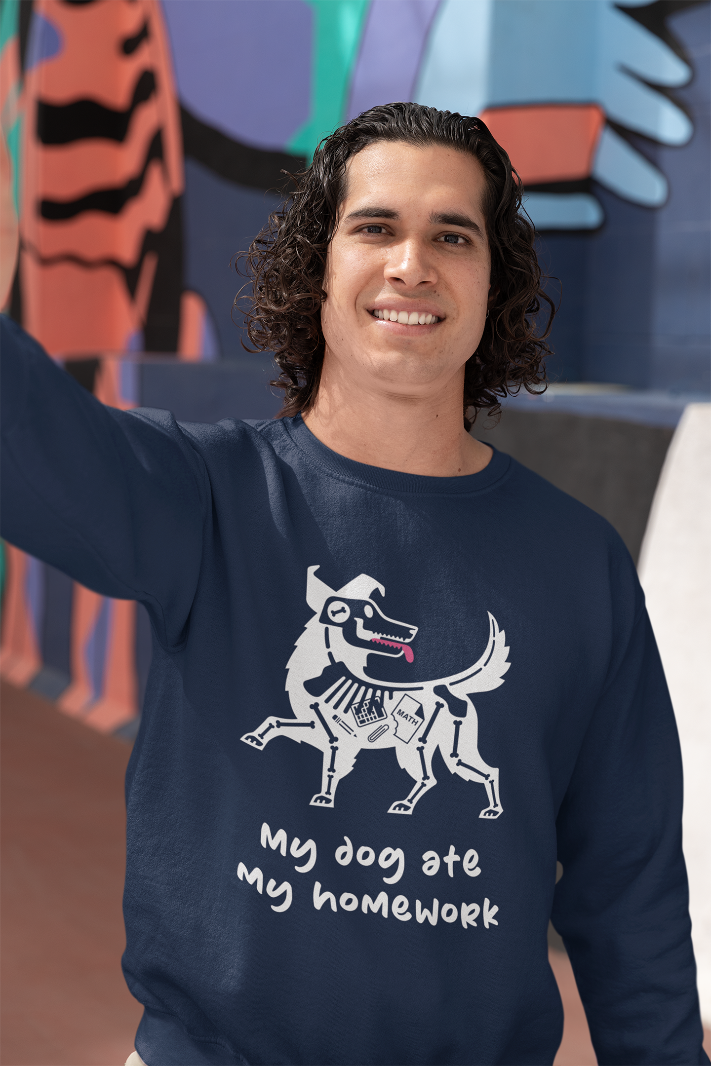 Dog Ate My Homework Men's Heavy Blend Crewneck Sweatshirt