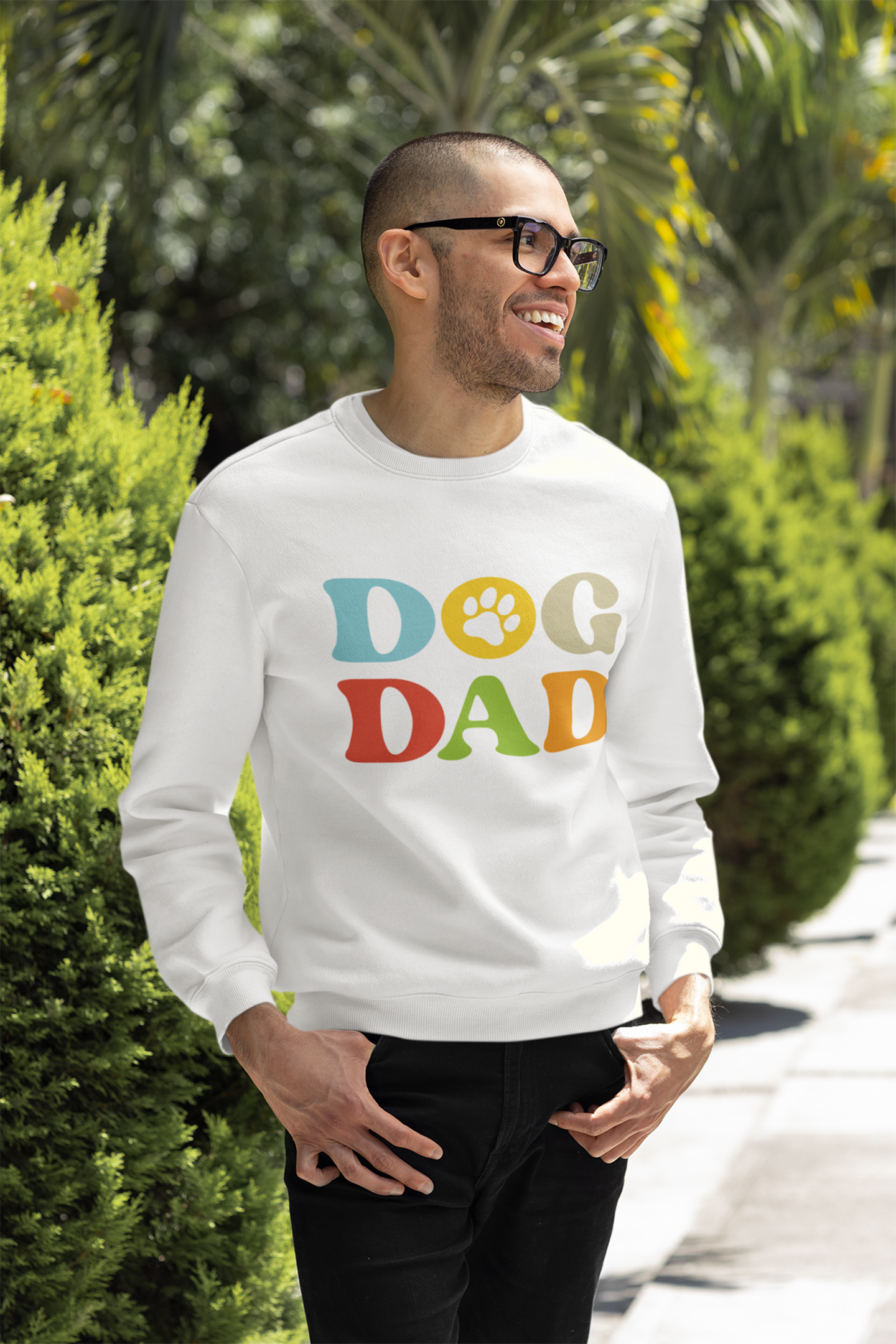 Colorful Dog Dad Men's Heavy Blend Crewneck Sweatshirt