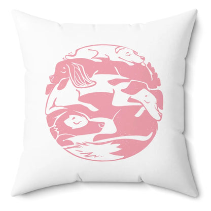Dog Pile Spun Polyester Square Pillow