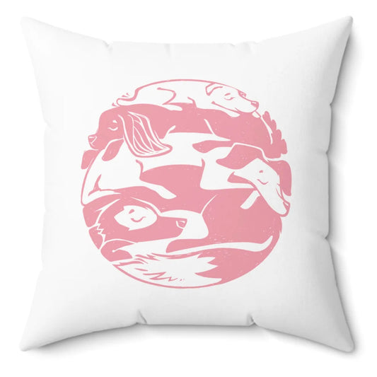 Dog Pile Spun Polyester Square Pillow