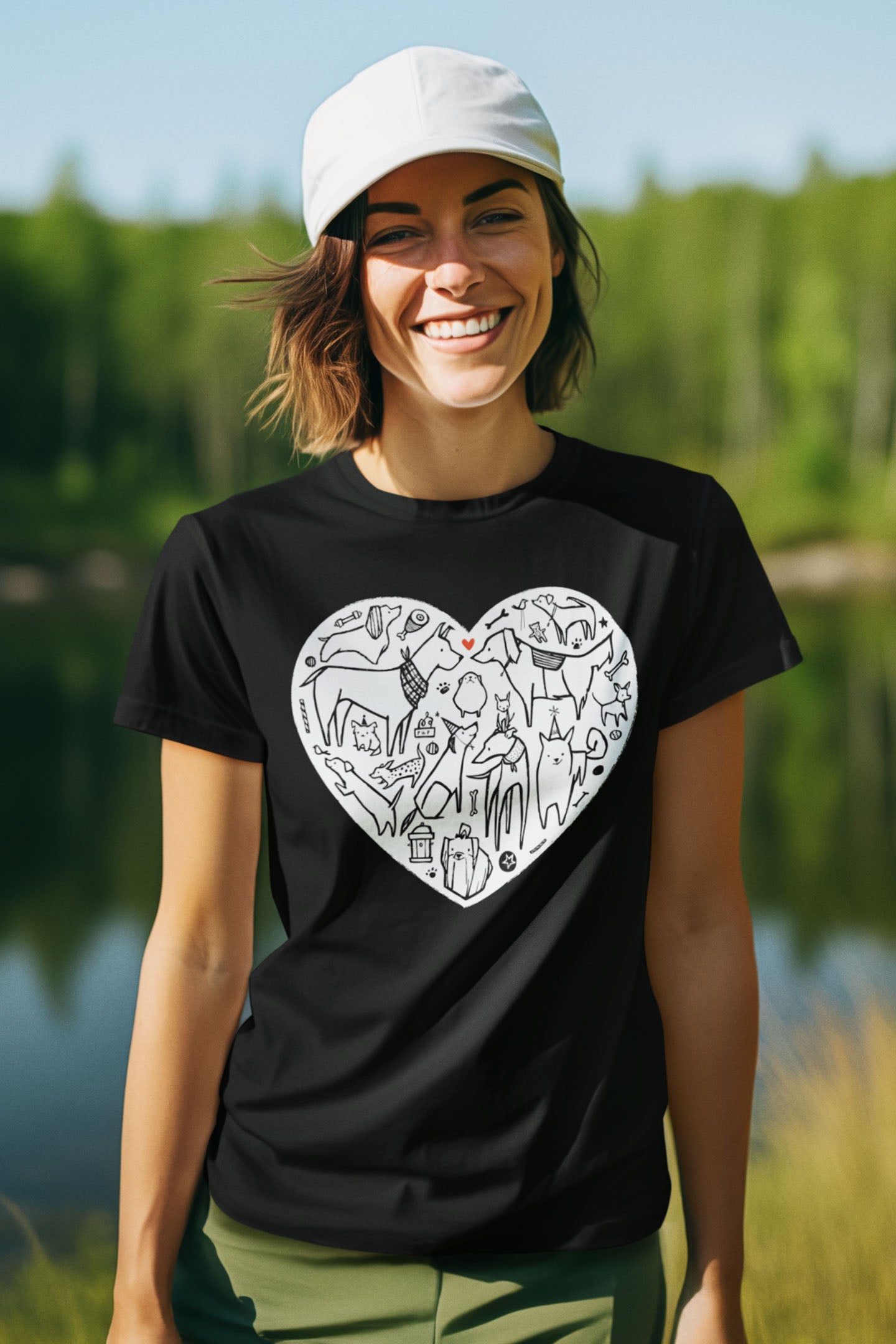 Colorful Dog Heart Tee — A Must-Have for Dog Lovers!
