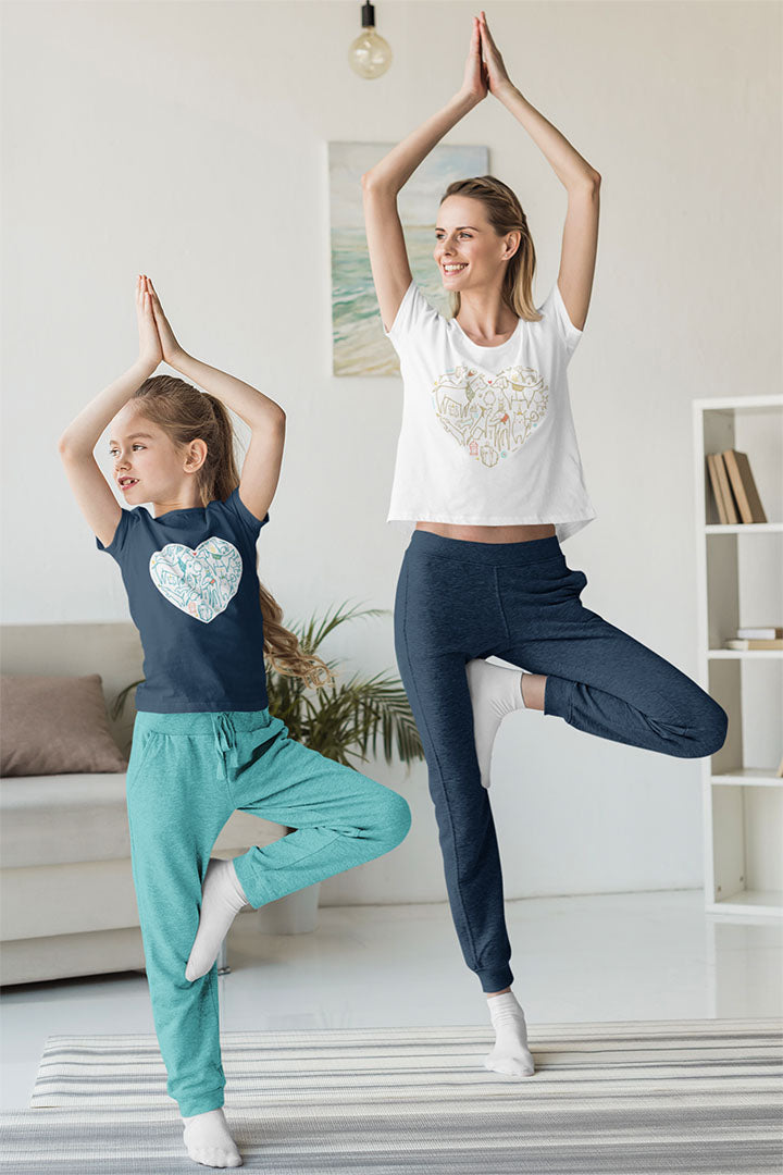 Colorful Dog Heart Kid's Heavy Cotton Tee
