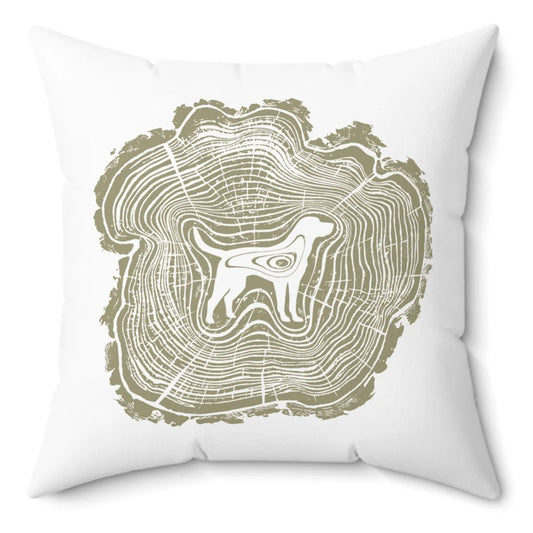 Dogwood on White Spun Polyester Square Pillow