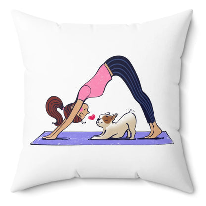 Downward Dog Spun Polyester Square Pillow