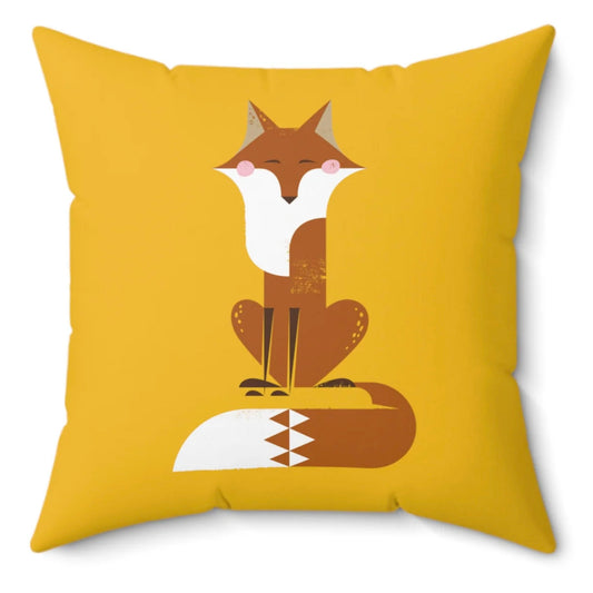 Sitting Fox Spun Polyester Square Pillow
