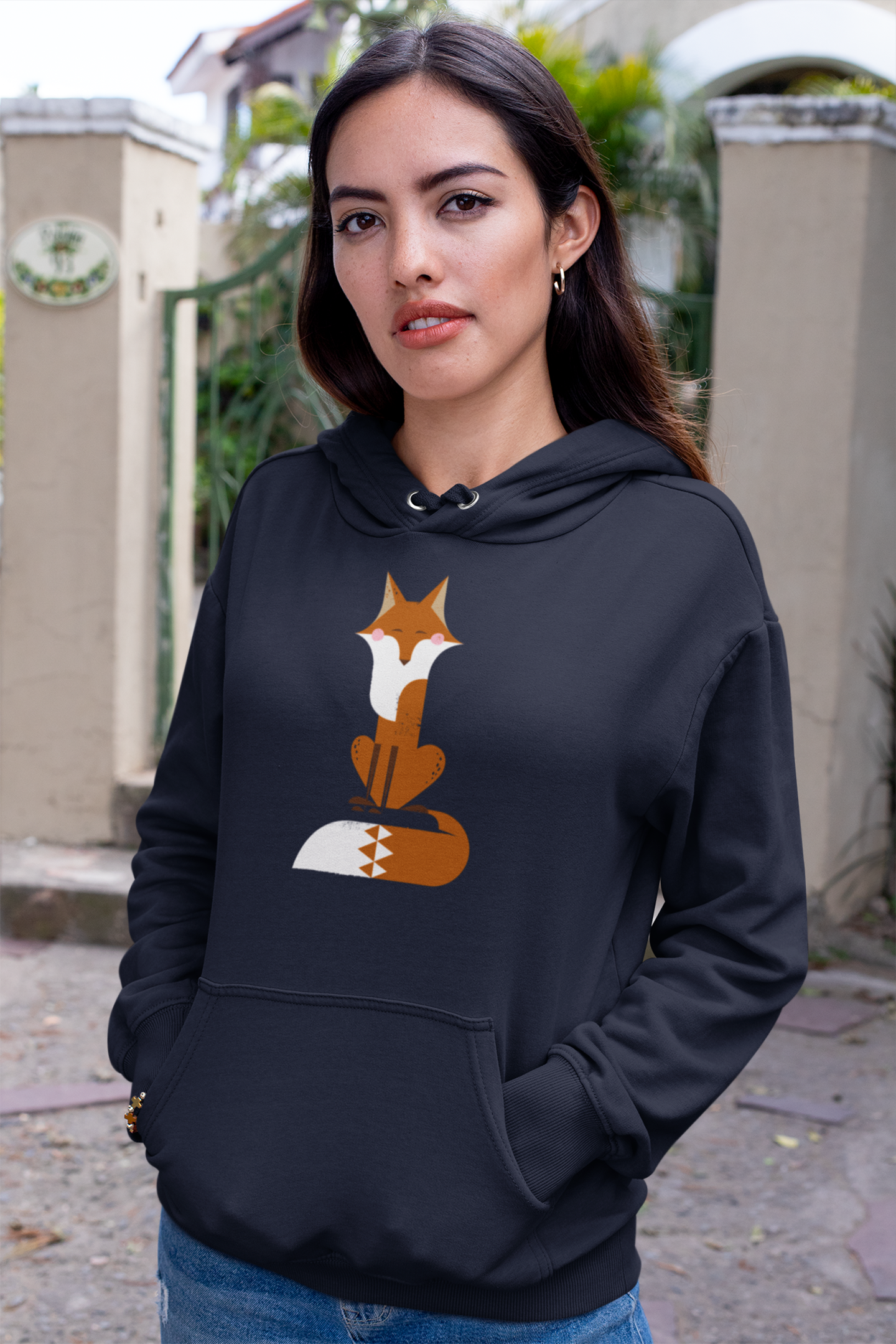 Sitting Fox Women's Hooded Sweatshirt