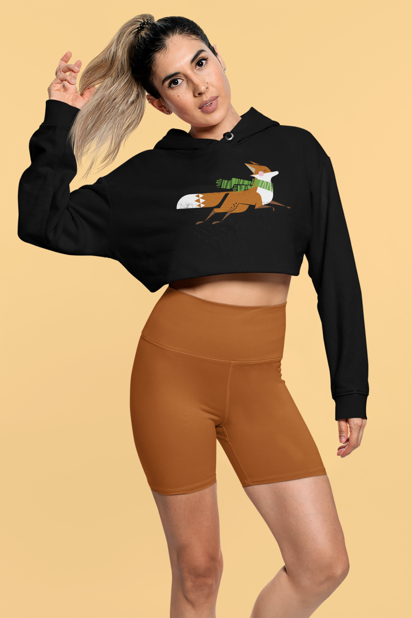 Fox on the Run Women’s Cropped Hooded Sweatshirt