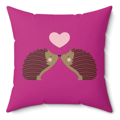 Hedgehog Love Spun Polyester Square Pillow