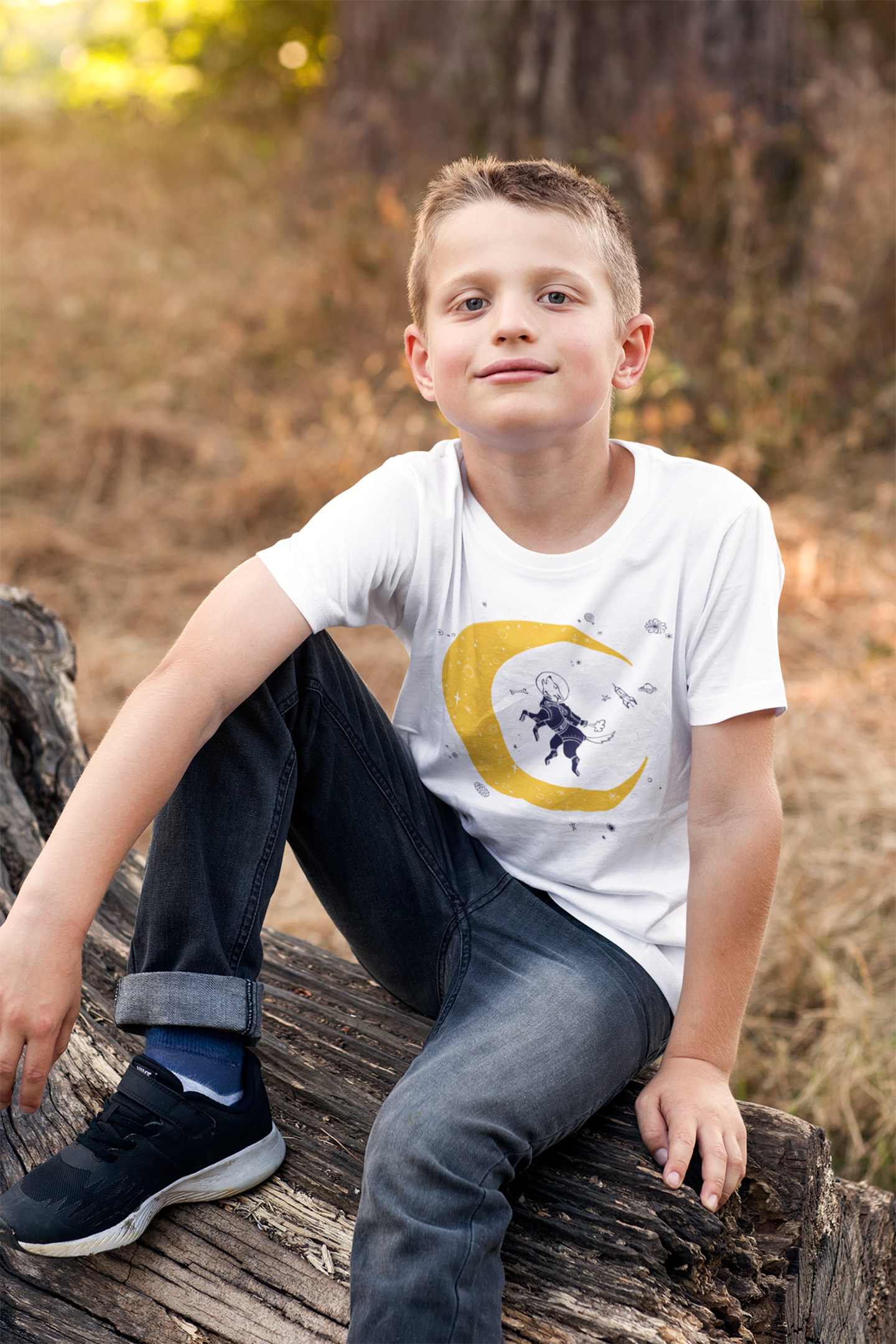 Yellow Moon Dog Kid’s Heavy Cotton Graphic Tee