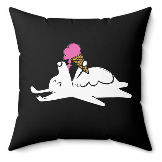 Icecream Pooch Spun Polyester Square Pillow