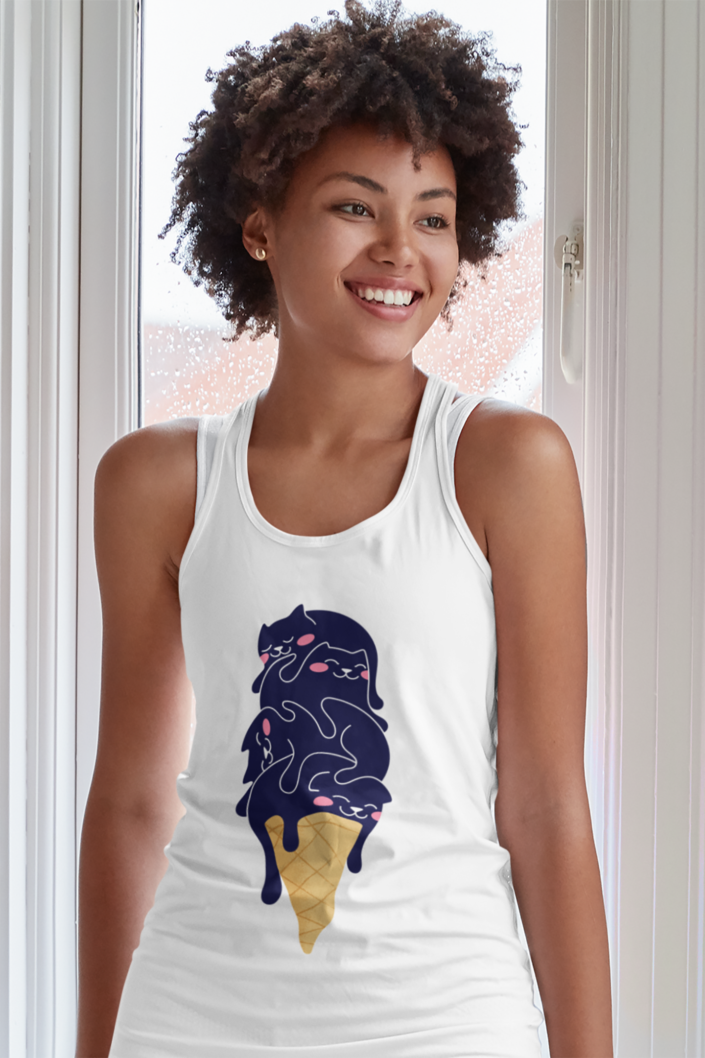 Kitty Cone Women's Racerback Tank Top