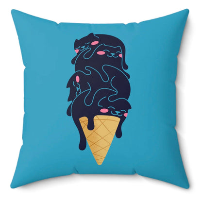 Kitty Cone Spun Polyester Square Pillow
