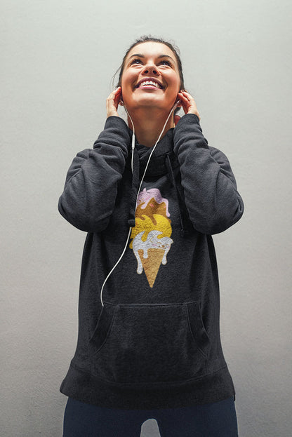 Colorful Kitty Cone Women's Hooded Sweatshirt