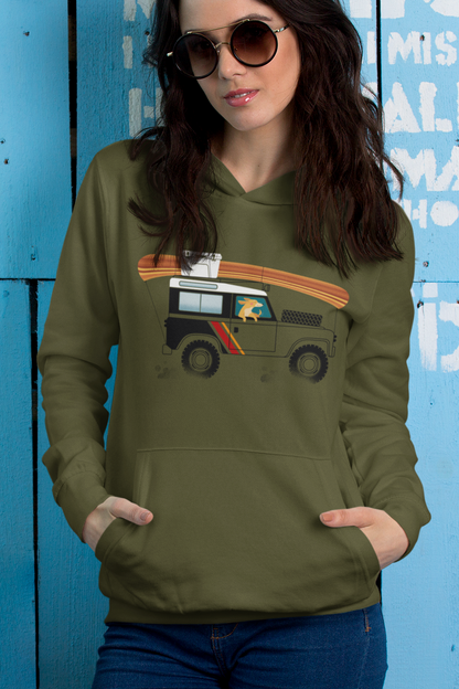 Land Rover Camping Dog Women's Hooded Sweatshirt