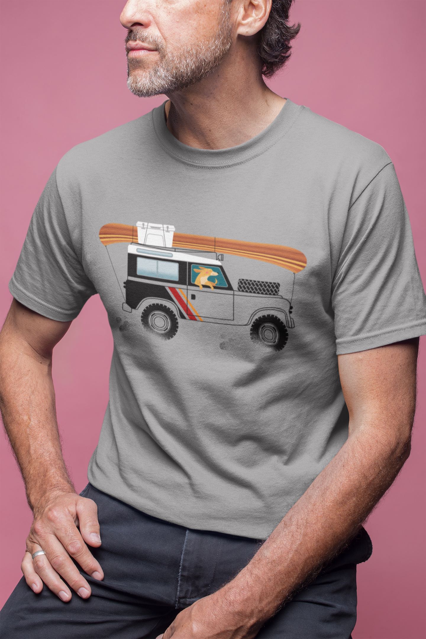 Land Rover Camping Dog Men's Graphic Tee