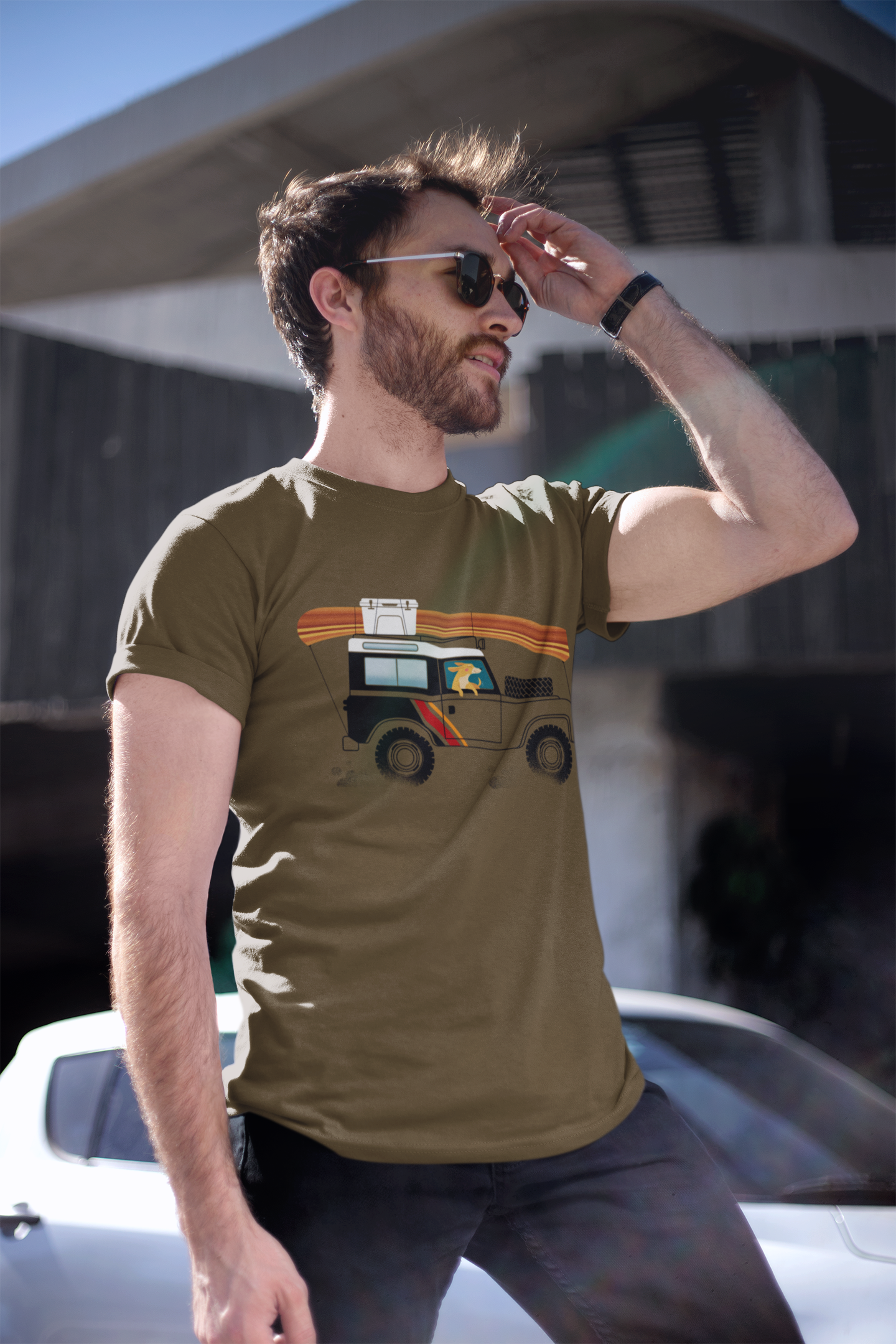 Land Rover Camping Dog Men's Graphic Tee