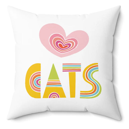 Love Cats Spun Polyester Square Pillow