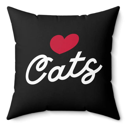 Love Cats Script Spun Polyester Square Pillow