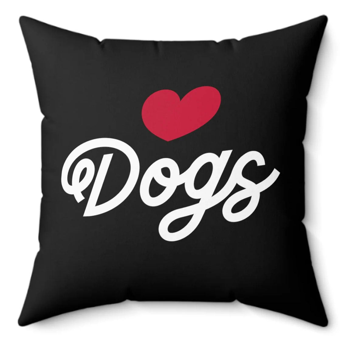 Love Dogs Script Spun Polyester Square Pillow