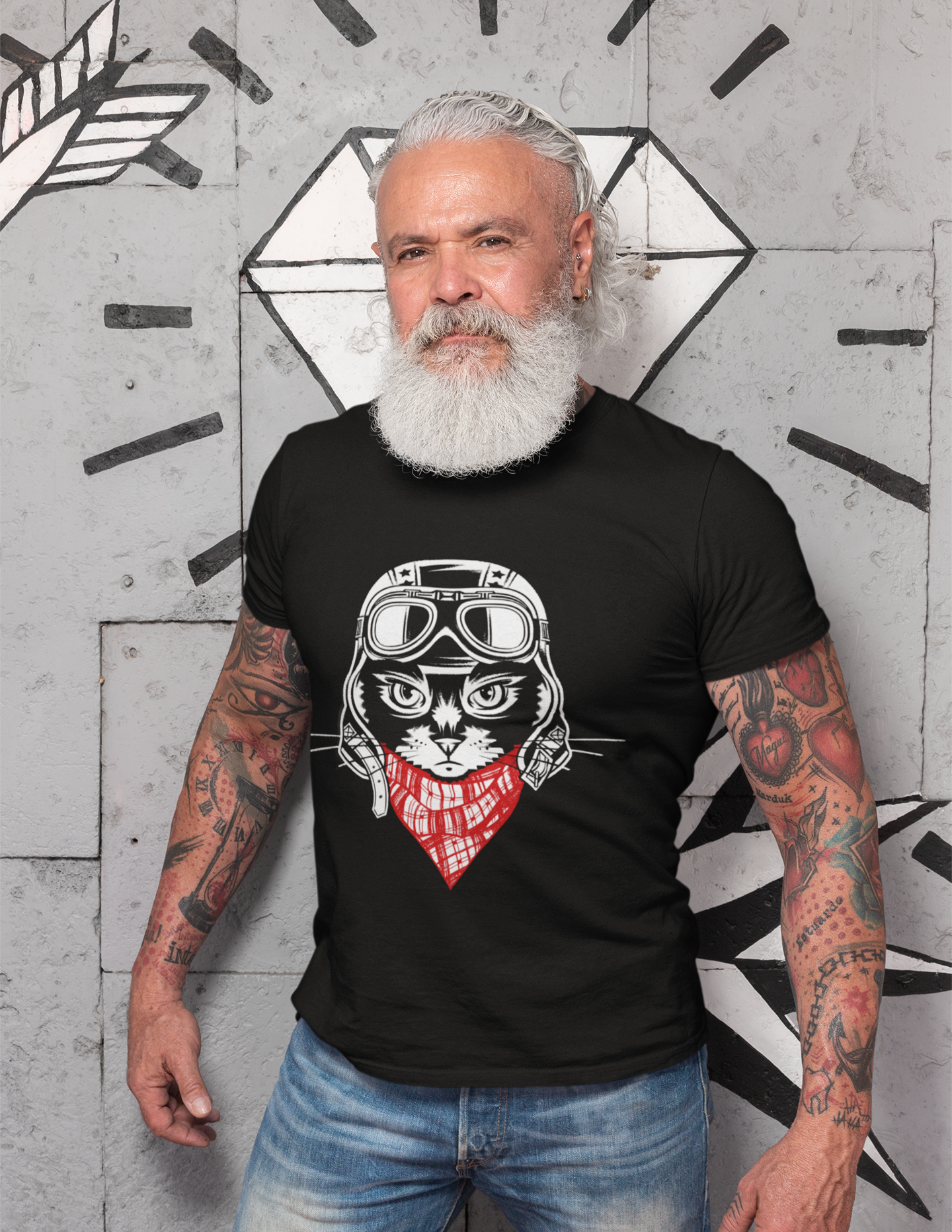 Motorcycle Cat Men's Graphic Tee