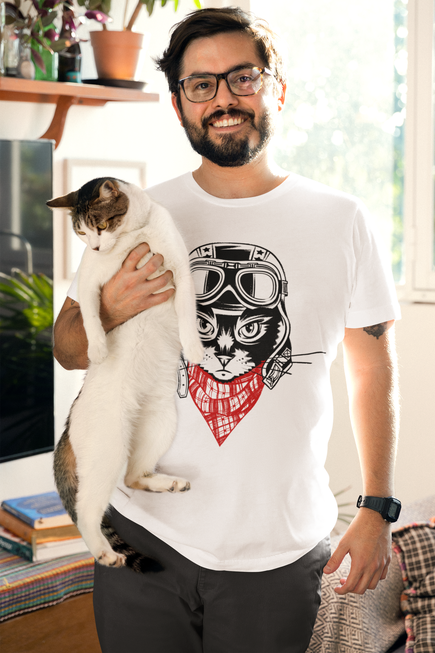 Motorcycle Cat Men's Graphic Tee