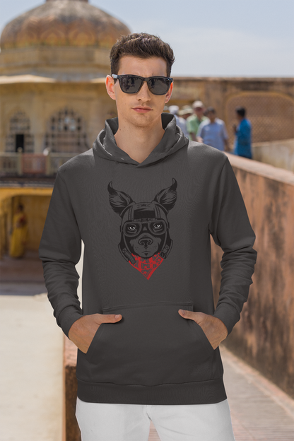 Motorcycle Dog Men's Hooded Sweatshirt