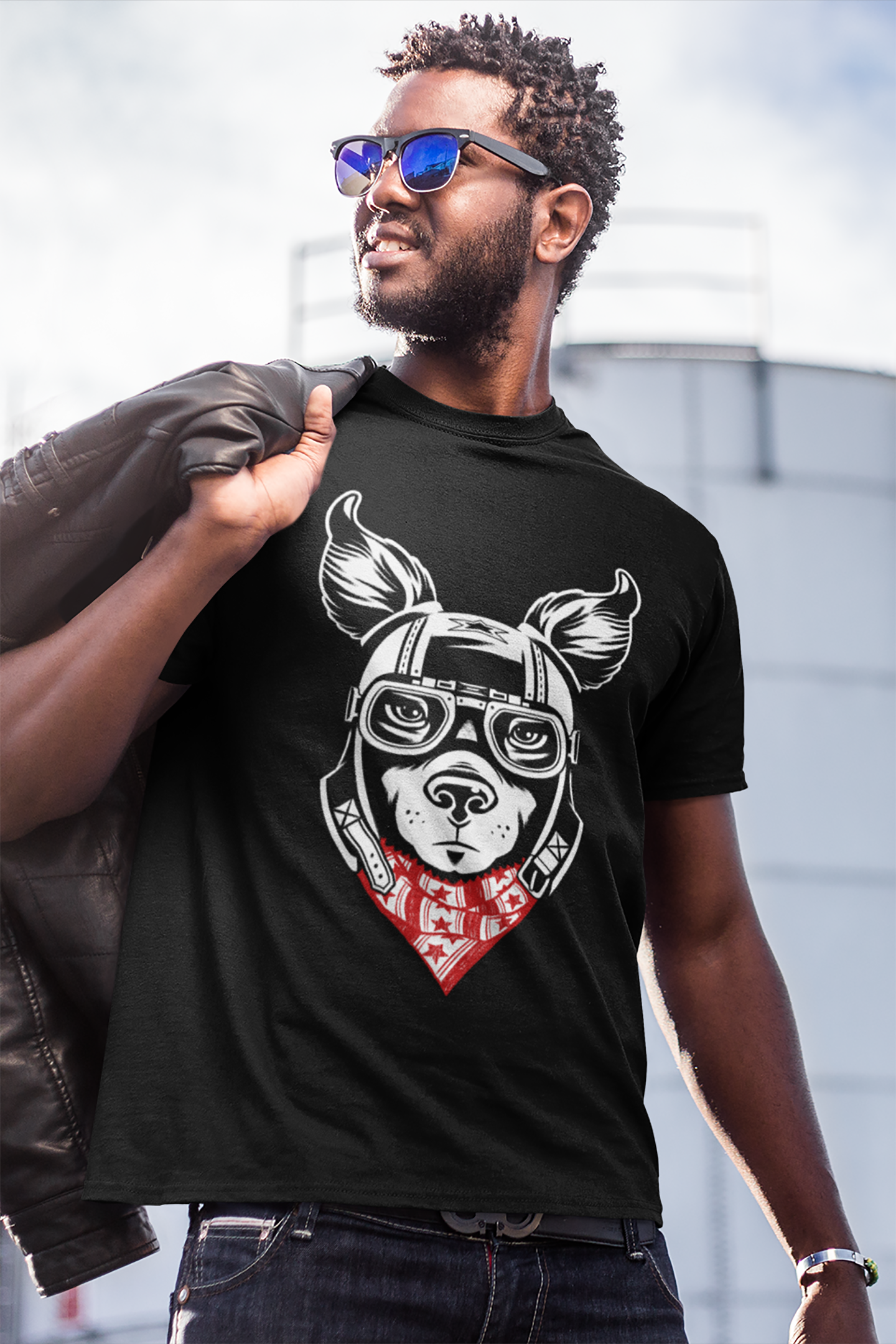 Motorcycle Dog Men's Graphic Tee