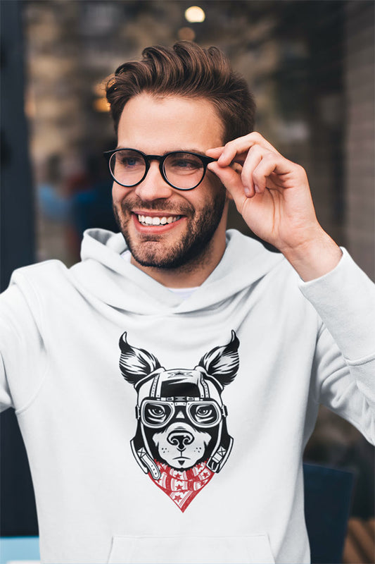 Motorcycle Dog Men's Hooded Sweatshirt