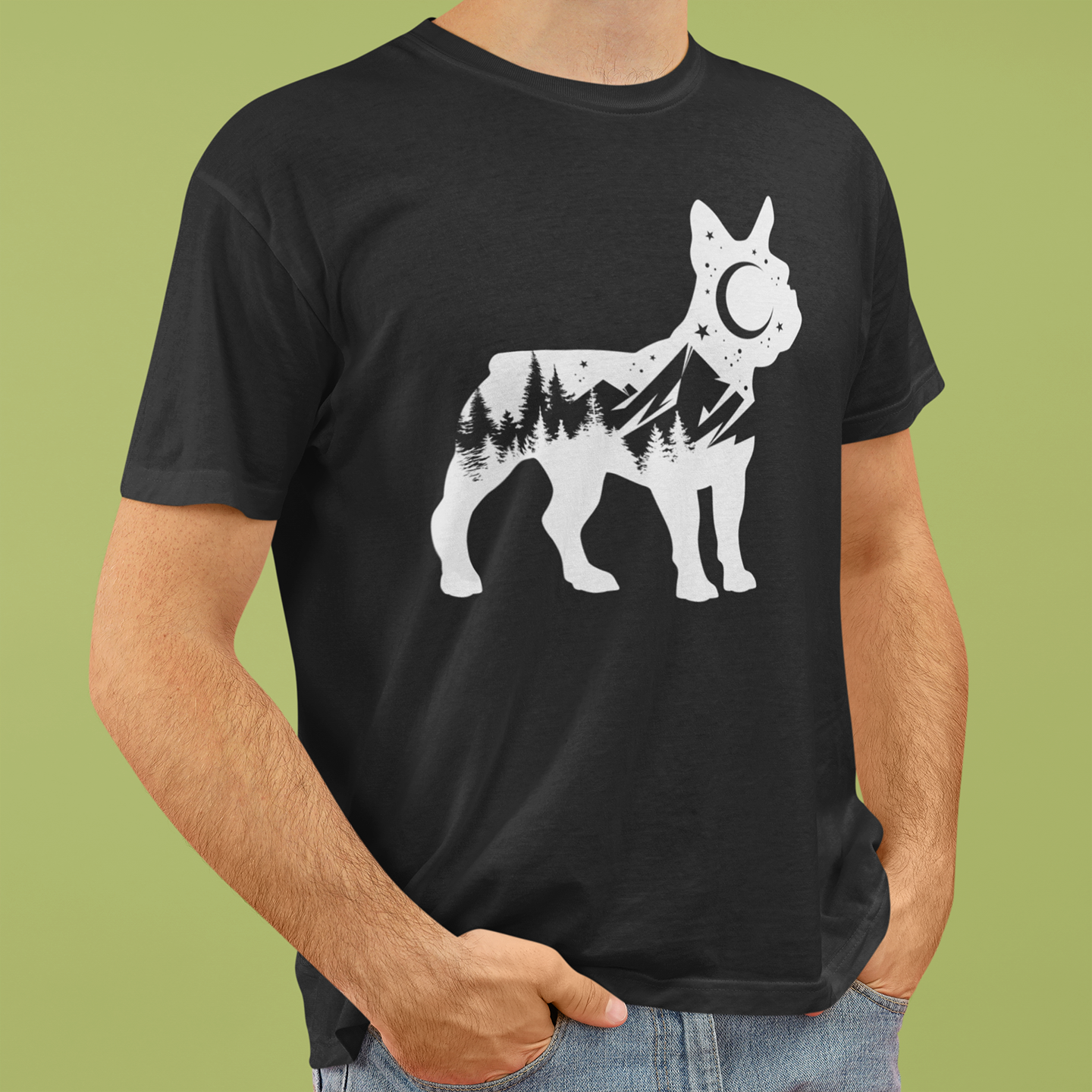 Mountain French Bulldog Men's Graphic Tee