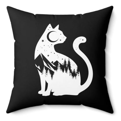 Mountain Cat Spun Polyester Square Pillow