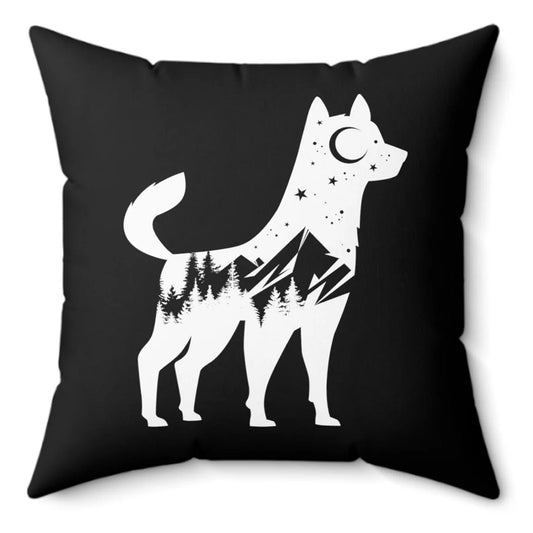 Mountain Dog Spun Polyester Square Pillow
