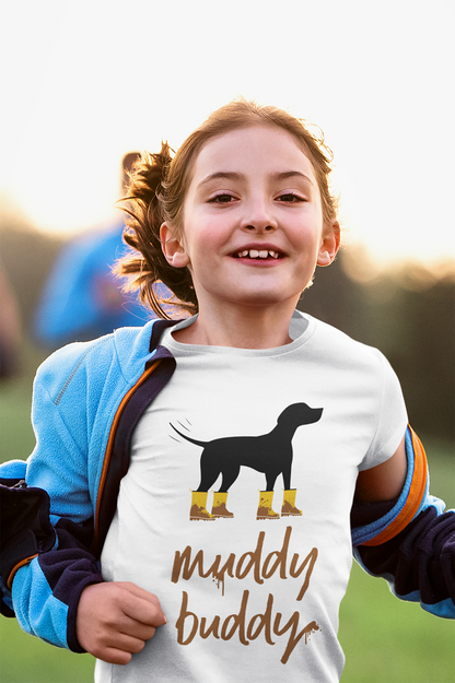 Muddy Buddy Yellow Boots Kid’s Heavy Cotton Graphic Tee