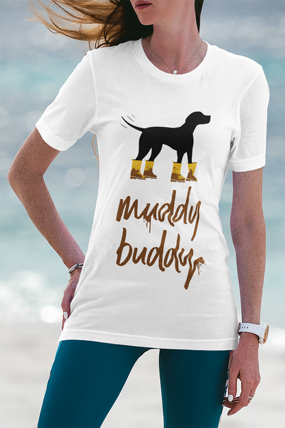 Muddy Buddy Yellow Boots Women's Graphic Tee