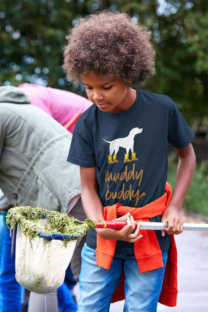 Muddy Buddy Yellow Boots Kid’s Heavy Cotton Graphic Tee