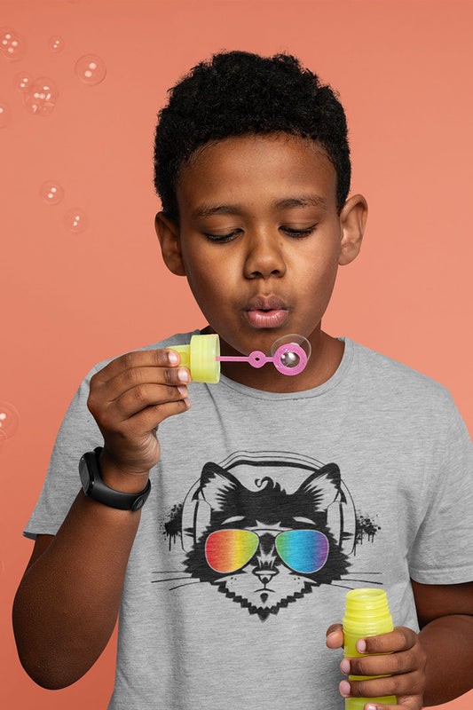 Music Cat Kid’s Heavy Cotton Graphic Tee