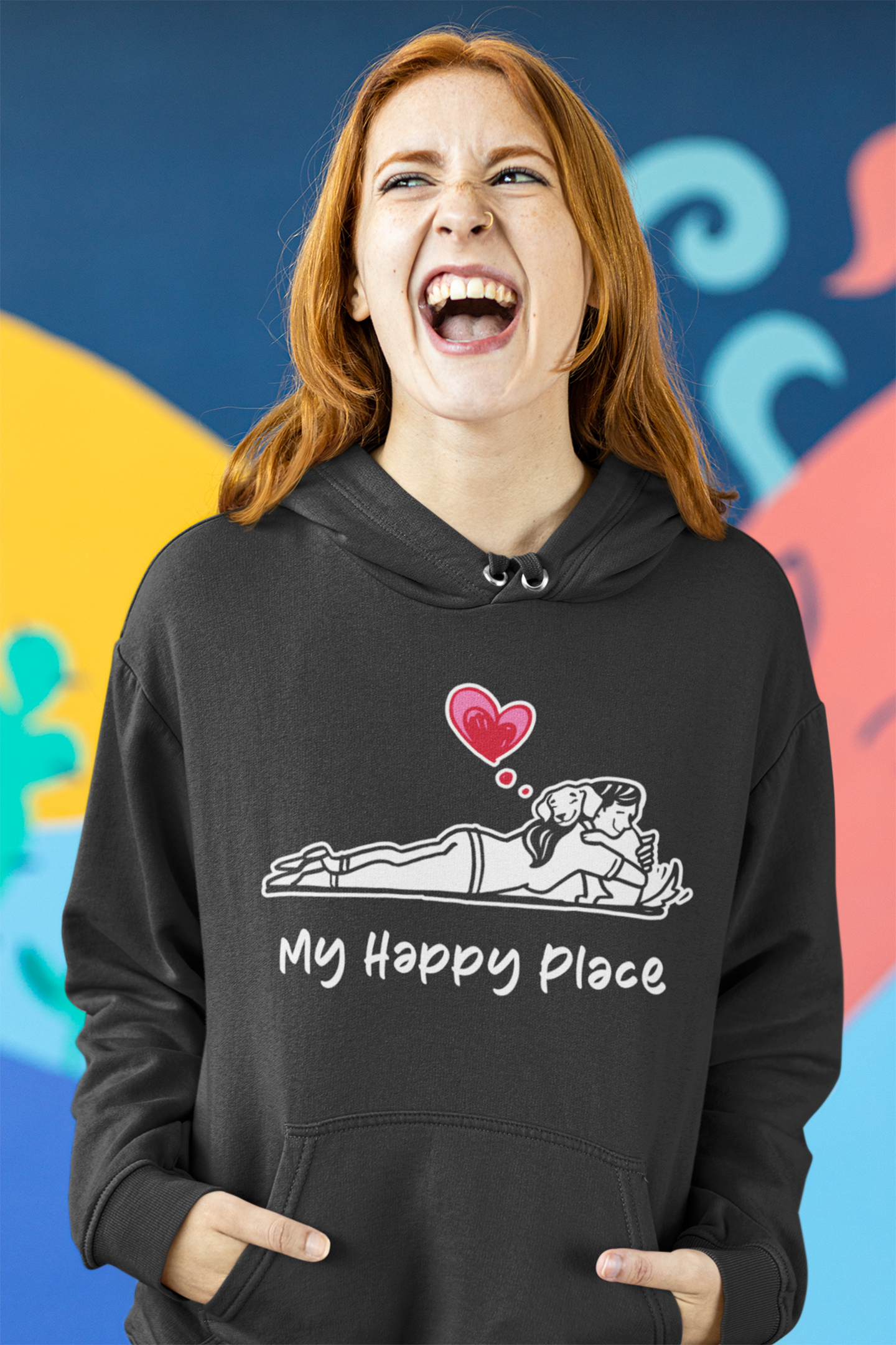 My Happy Place Dog Women's Hooded Sweatshirt