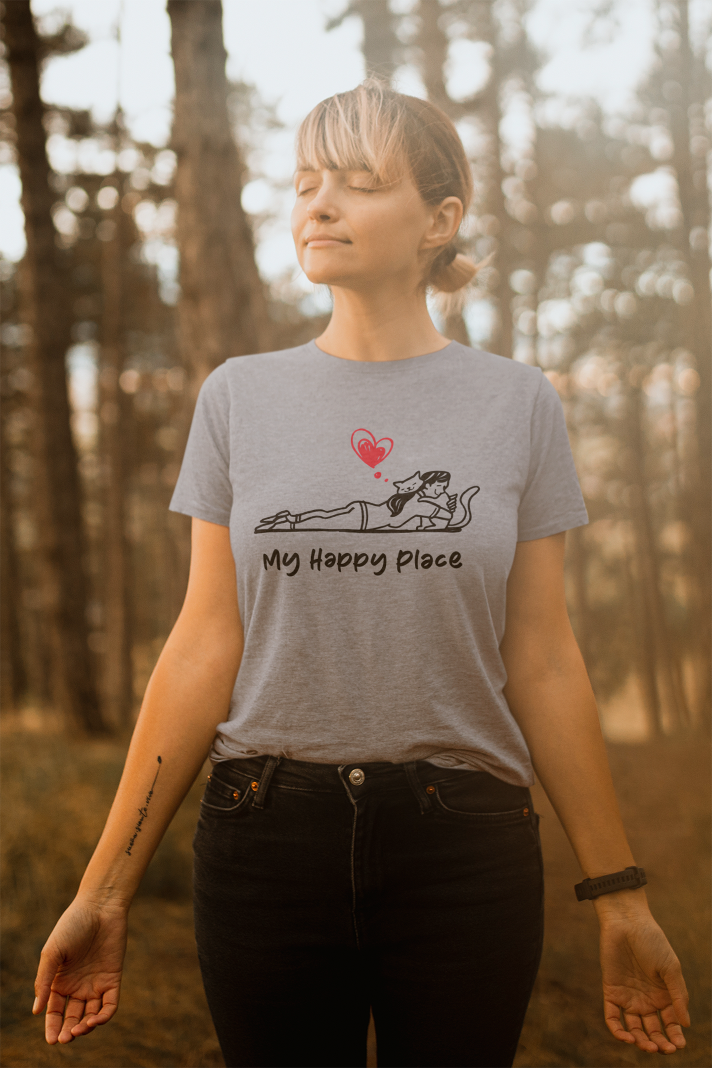 My Happy Place Cat Women's  Graphic Tee