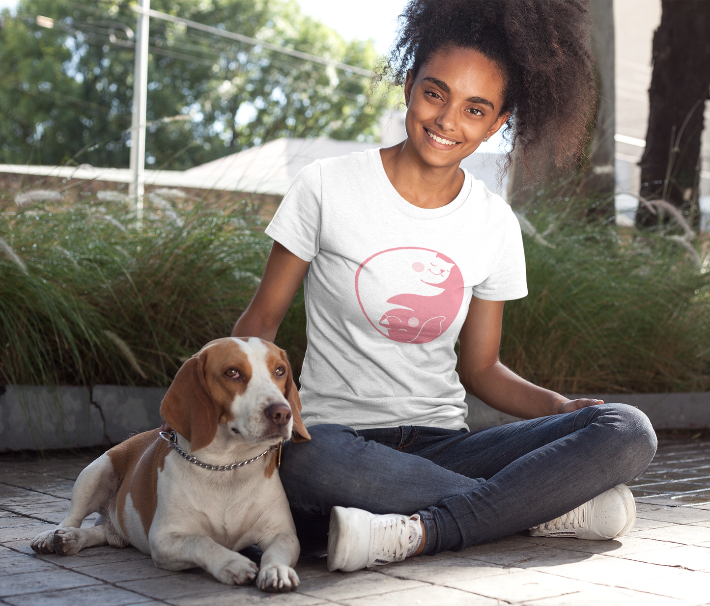 Pink Yin Yang Women's Graphic Tee