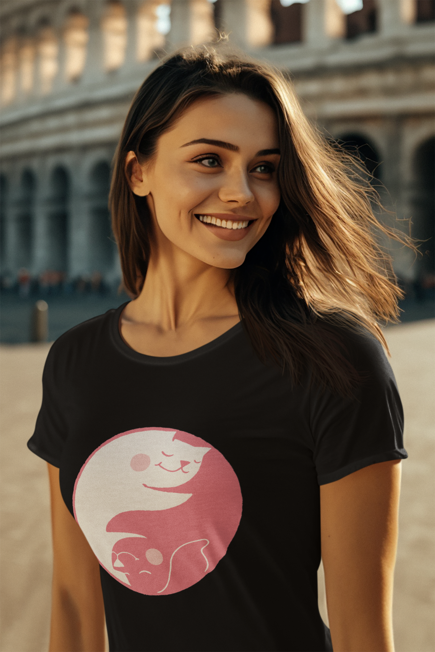 Pink Yin Yang Women's Graphic Tee