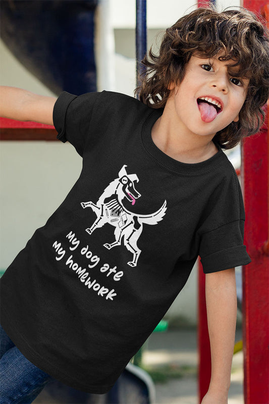 Dog Ate My Homework Kids Heavy Cotton Graphic Tee