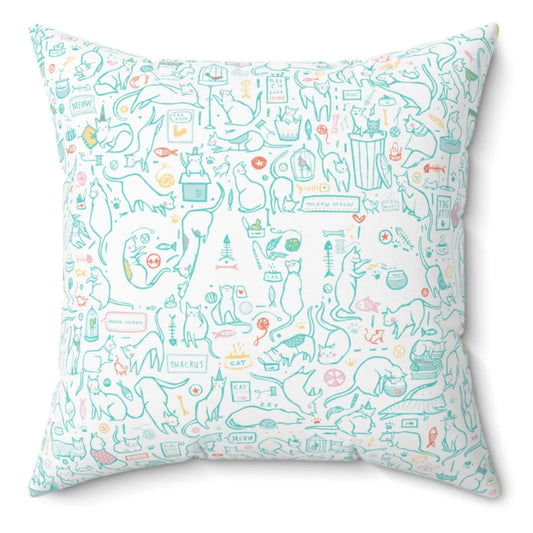 Cats Pattern Spun Polyester Square Pillow