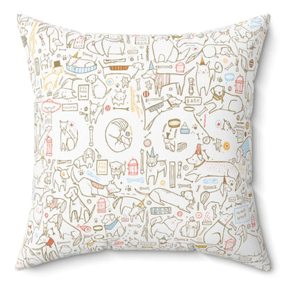 Dogs Pattern Spun Polyester Square Pillow