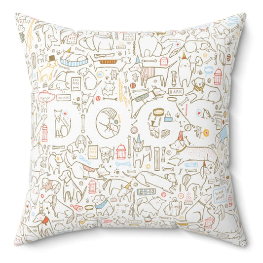 Dogs Pattern Spun Polyester Square Pillow