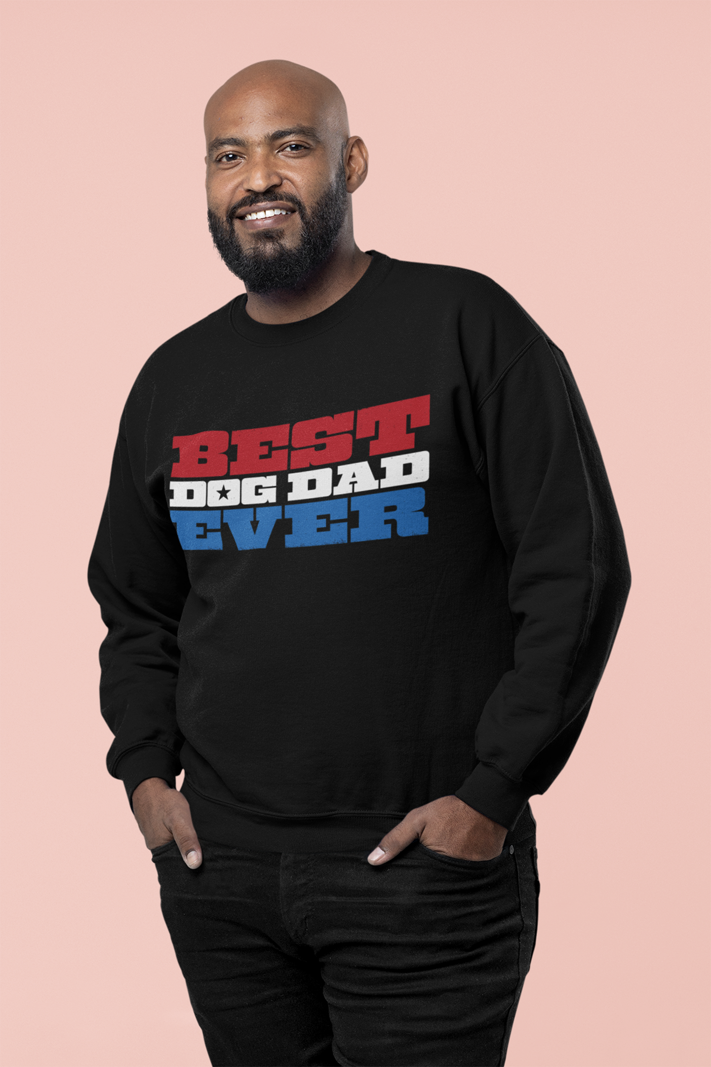 Best Dog Dad Ever Men's Heavy Blend Crewneck Sweatshirt